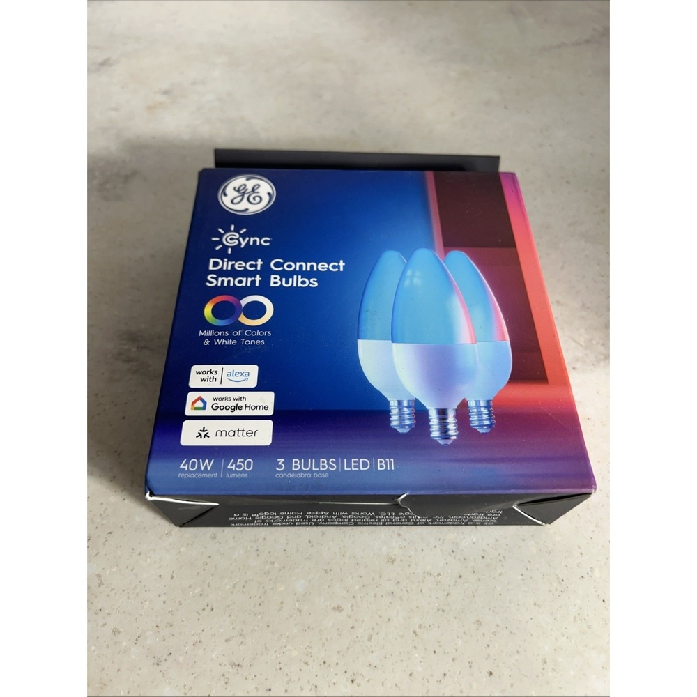 Ge Cync Smart Led Light Bulbs B11 Candelabra Base 3 Pack New Old Stock